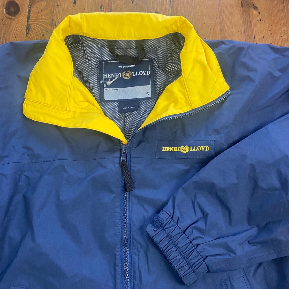 Henri Lloyd Men's Navy Yellow Windbreaker Nautical Jacket Size S Lightweight